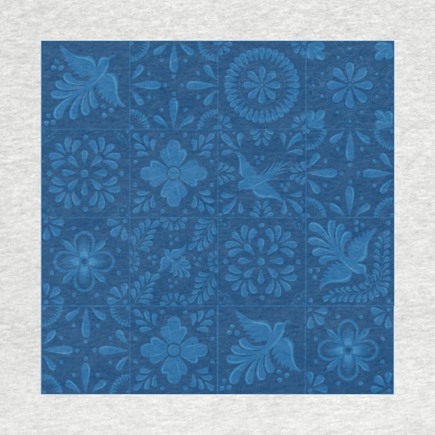 Modern Blue Talavera Tile Pattern by Akbaly by Akbaly